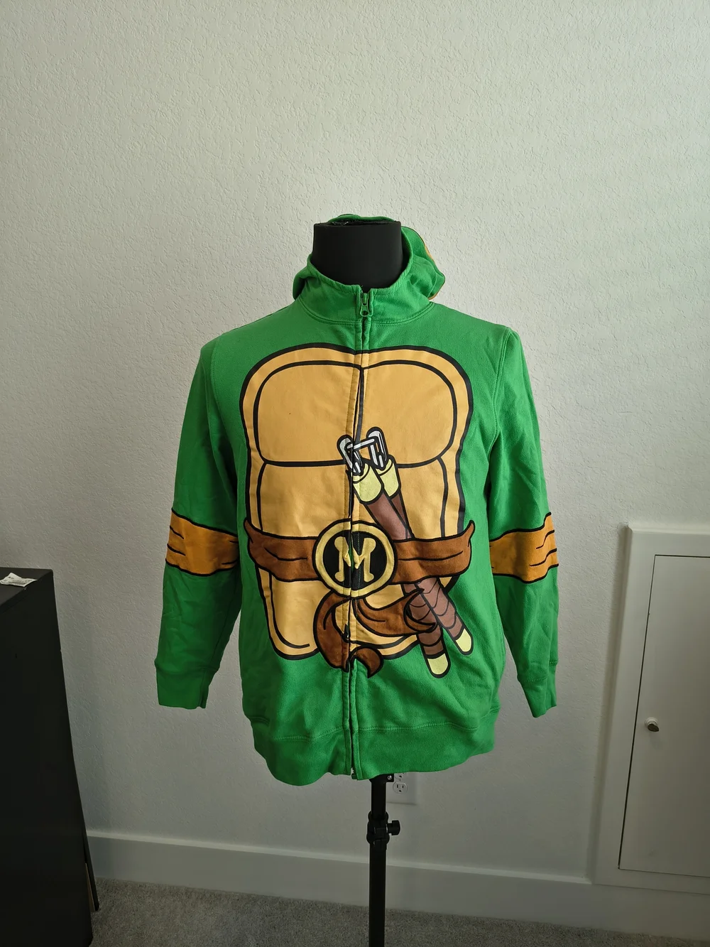 Teenage Mutant Ninja Turtle Hooded Kids Jacket Costume Michael Angelo TMNT